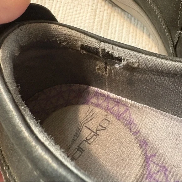 Dansko Women's Patti Black Suede Leather Enclosed Clog Size 38 (7.5-8) - Picture 11 of 12